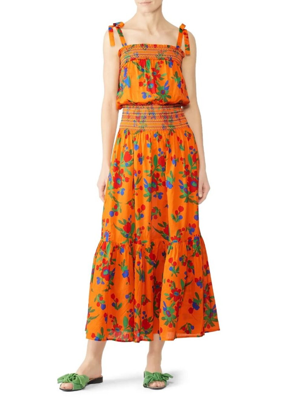 R-156.  Tory Burch Printed Smocked Dress Small